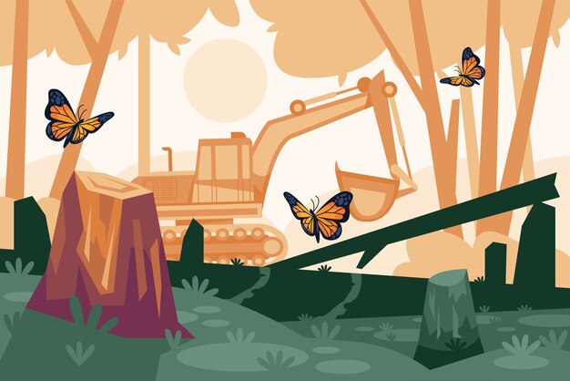 Ilustración de biodiversidad dibujada a mano