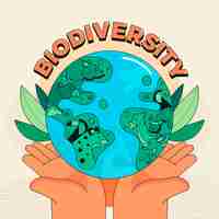 Vector gratuito ilustración de biodiversidad dibujada a mano