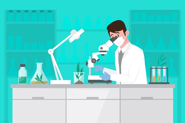 Ilustración de biotecnología plana