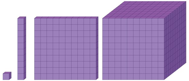 Ilustración de bloques y cubos matemáticos