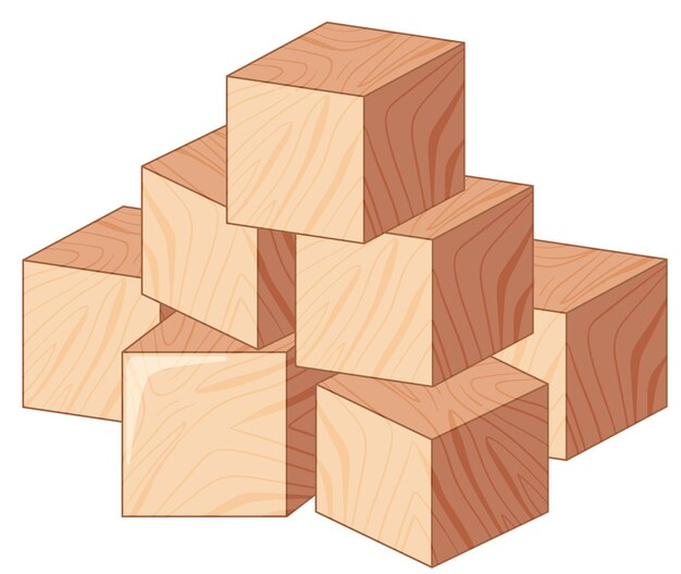 Ilustración de bloques de madera apilados