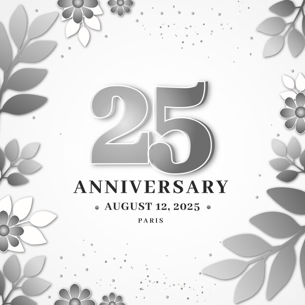 Ilustración de boda de plata degradado