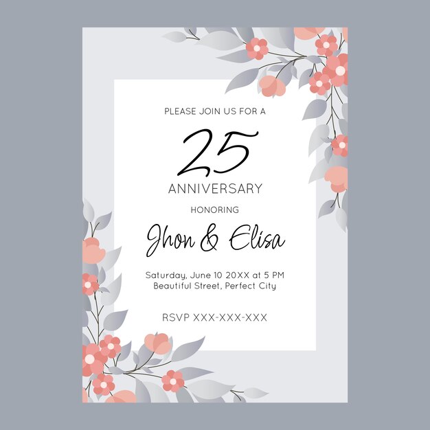 Ilustración de boda de plata dibujada a mano