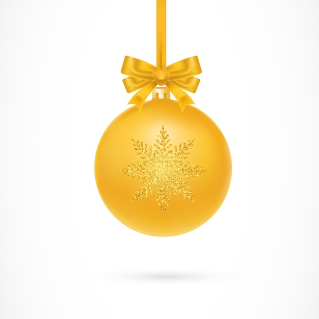 Ilustración de bola de Navidad de oro