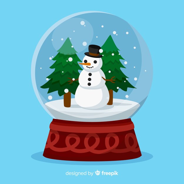 Ilustración bola de nieve muñeco de nieve