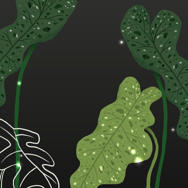 Ilustración botánica de vector de fondo de planta de interior