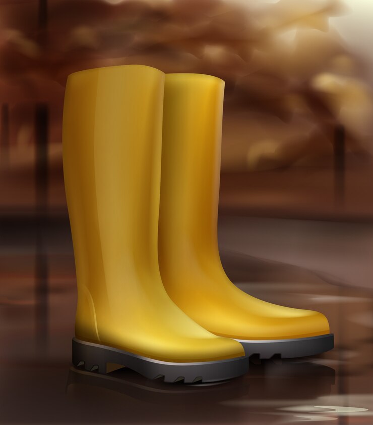 Vector gratuito ilustración de botas de goma amarillas