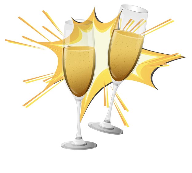 Ilustración de brindis de champán para la celebración