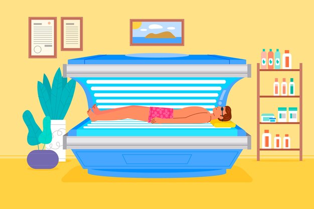 Ilustración de bronceado de hamaca de diseño plano