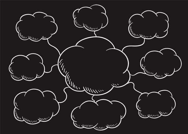 Ilustración de burbujas de discurso en la nube