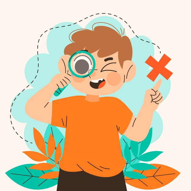 Ilustración de búsqueda del tesoro dibujada a mano