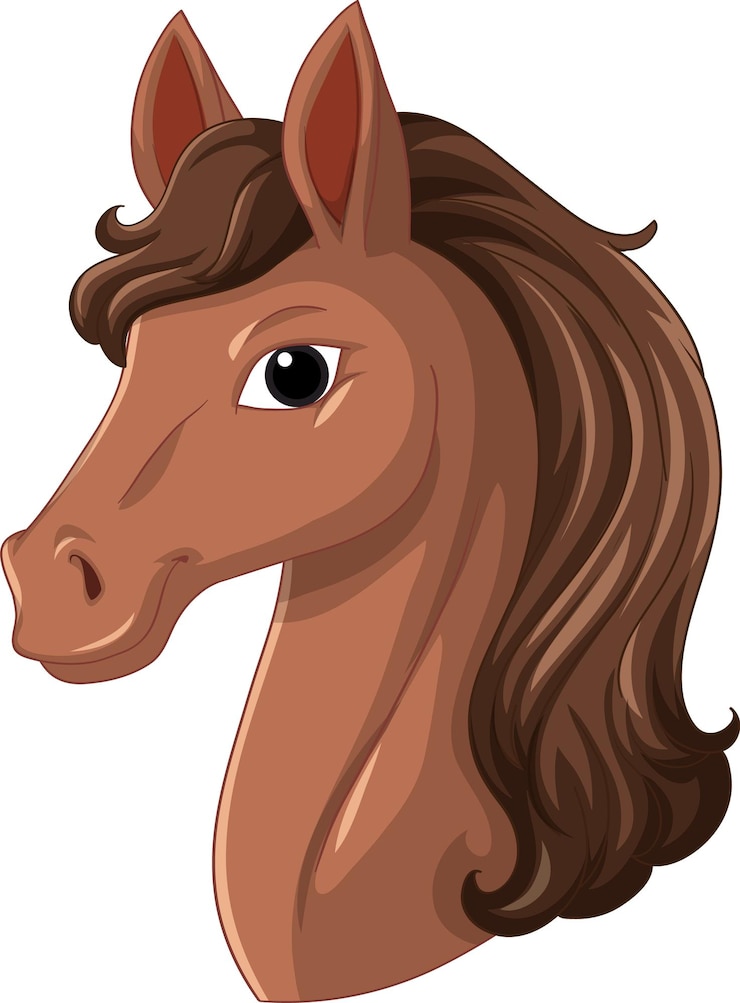 Vector gratuito ilustración de la cabeza de un caballo de dibujos animados