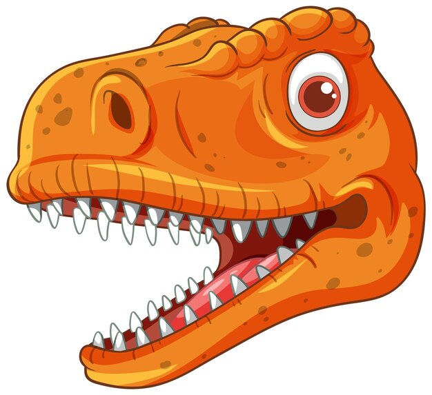 Ilustración de la cabeza de un dinosaurio de dibujos animados