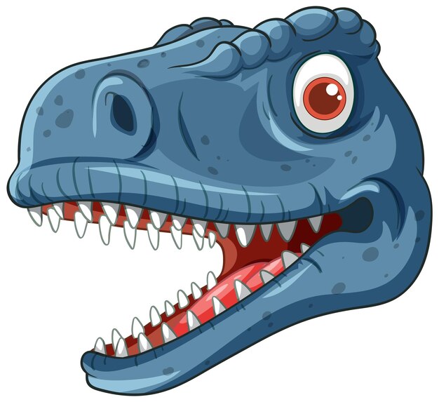 Ilustración de la cabeza de un dinosaurio de dibujos animados