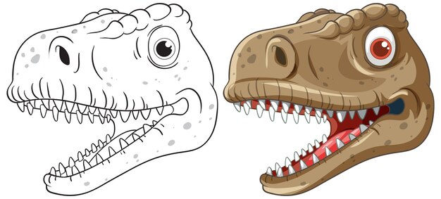 Ilustración de la cabeza de un dinosaurio