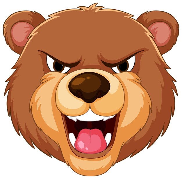 Ilustración de la cabeza de oso de dibujos animados