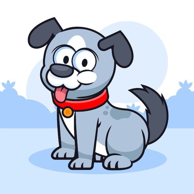 Vector gratuito ilustración de cachorro de dibujos animados dibujados a mano