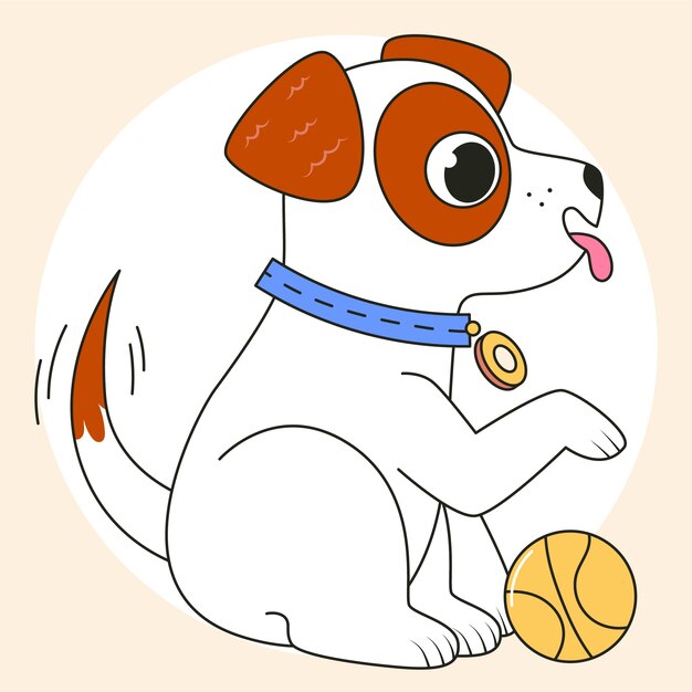 Ilustración de cachorro de dibujos animados dibujados a mano