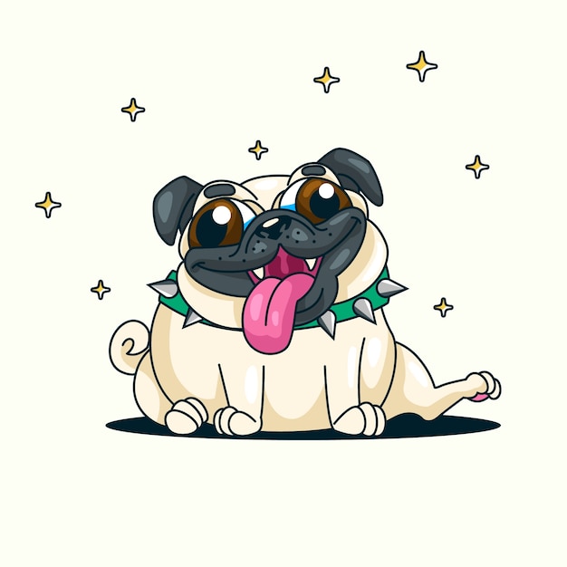 Vector gratuito ilustración de cachorro de dibujos animados dibujados a mano