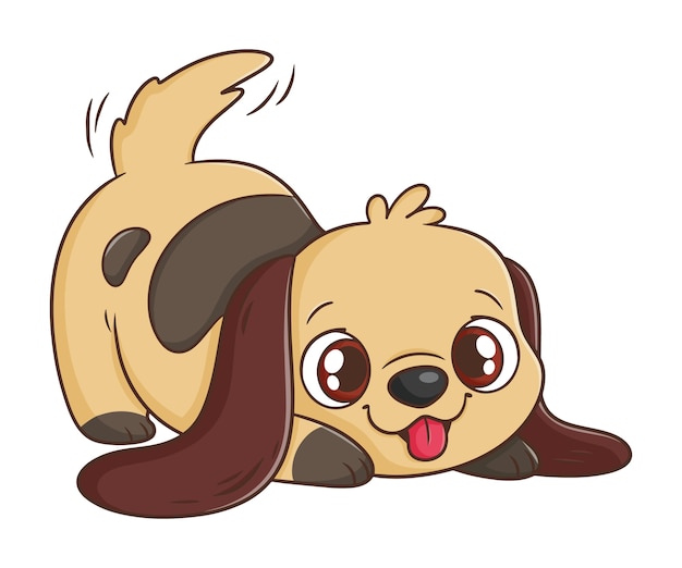 Ilustración de cachorro de dibujos animados dibujados a mano