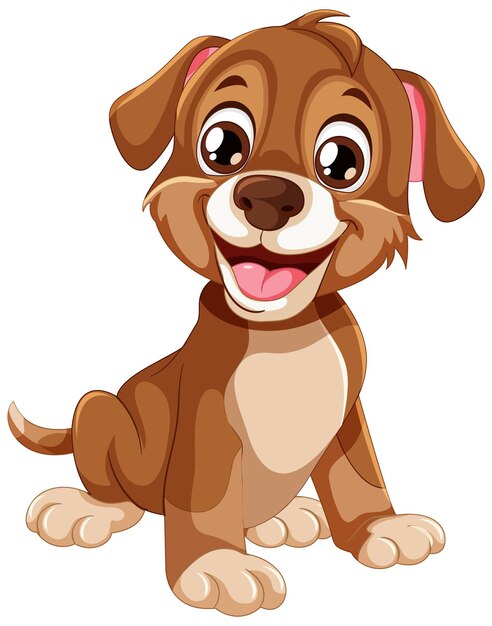 Ilustración de un cachorro de dibujos animados feliz