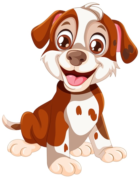 Ilustración de un cachorro de dibujos animados feliz