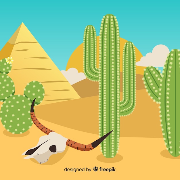 Ilustración cactus con calavera