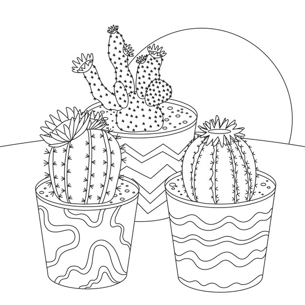 Ilustración de cactus dibujado a mano