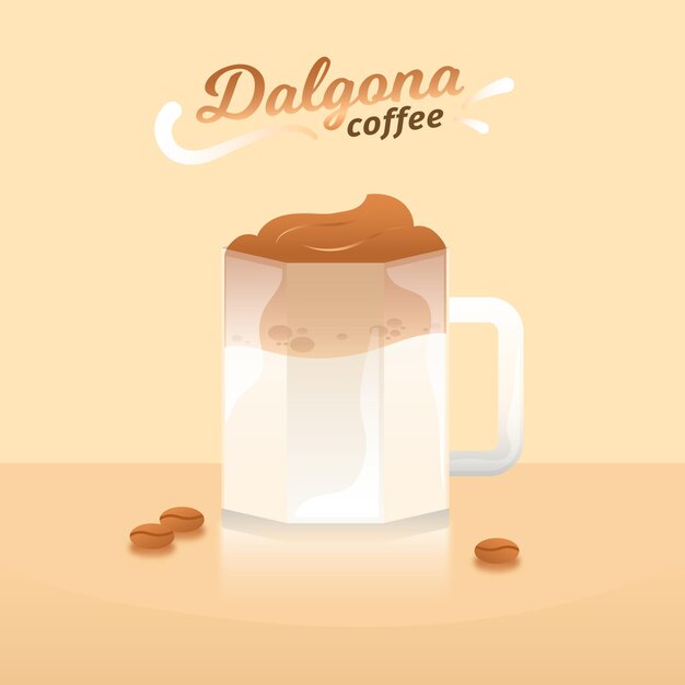 Ilustración de café Dalgona