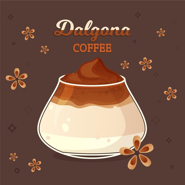 Ilustración de café Dalgona