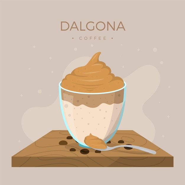 Vector gratuito ilustración de café dalgona