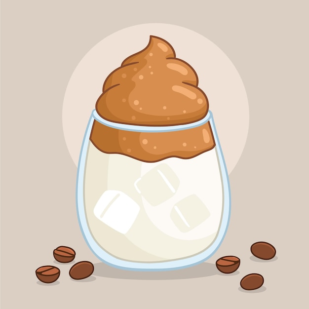 Ilustración de café Dalgona