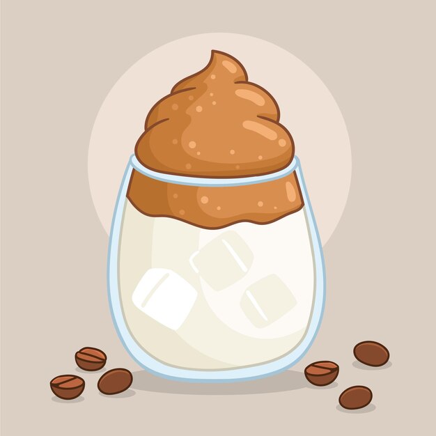 Ilustración de café Dalgona
