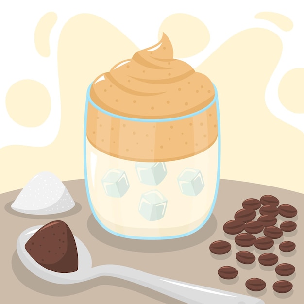 Ilustración de café Dalgona