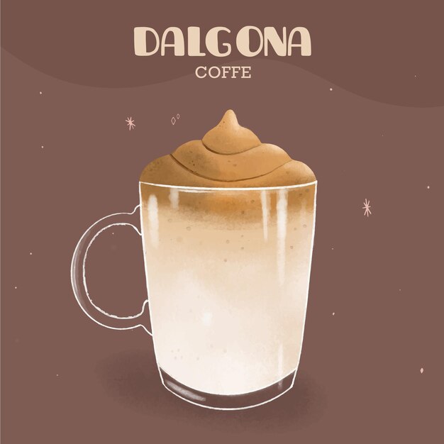 Ilustración de café Dalgona