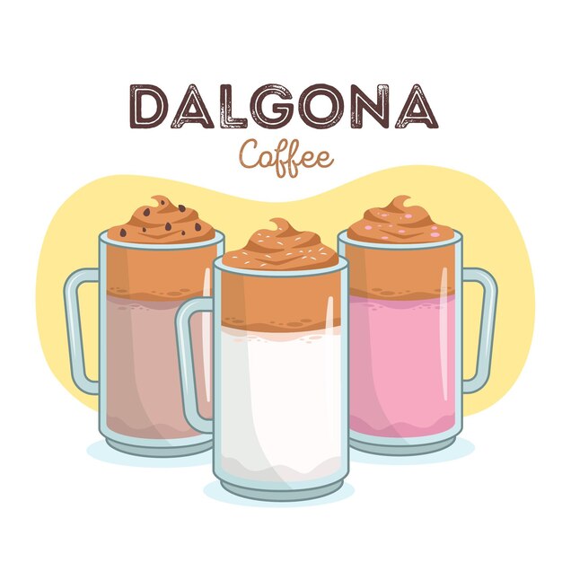 Ilustración de café Dalgona