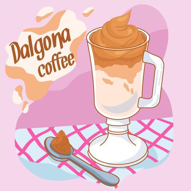 Ilustración de café Dalgona