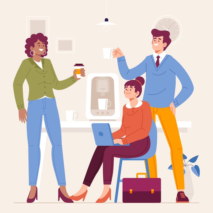Vector gratuito ilustración de café de negocios de diseño plano