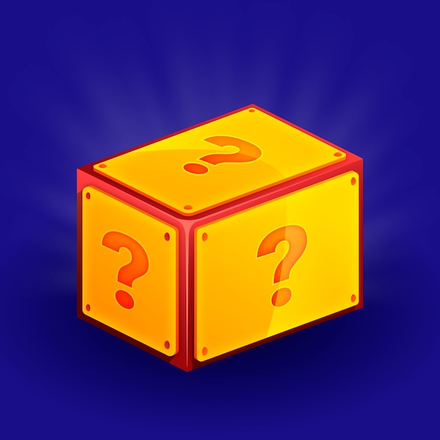 Ilustración de caja de misterio degradado