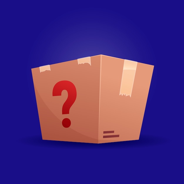 Ilustración de caja de misterio degradado