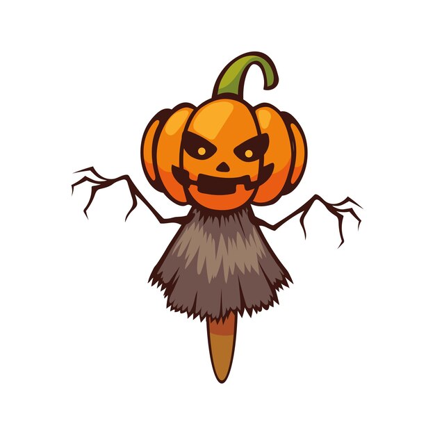 Ilustración de calabaza de personaje de Halloween aislado