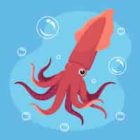 Vector gratuito ilustración de calamar dibujado a mano