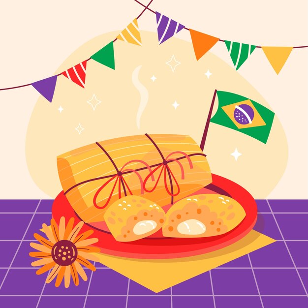 Ilustración de caldo verde de diseño plano