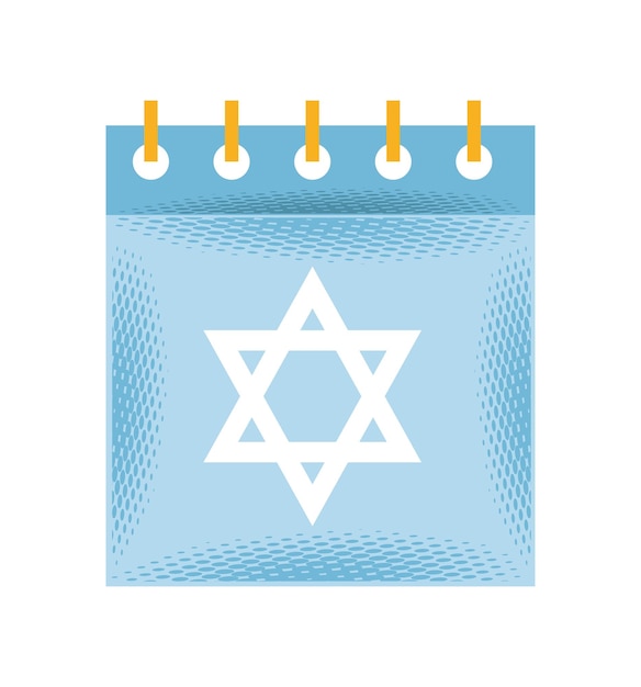 Ilustración del calendario de hanukkah horno aislado