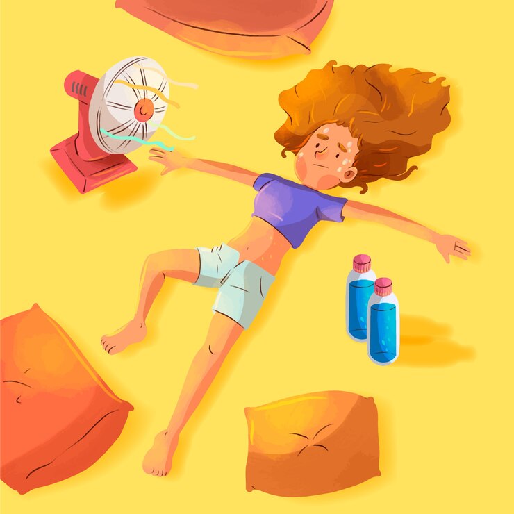 Vector gratuito ilustración de calor de verano acuarela