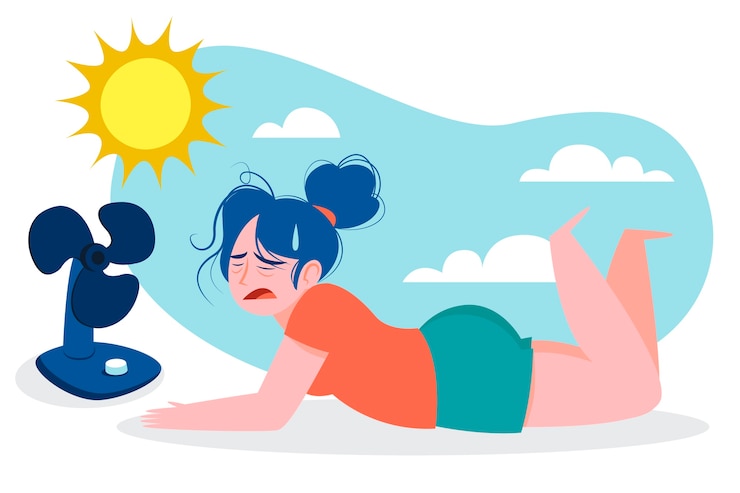 Vector gratuito ilustración de calor de verano dibujado a mano