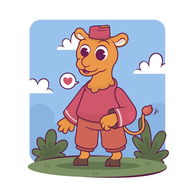 Ilustración de camello de dibujos animados dibujados a mano