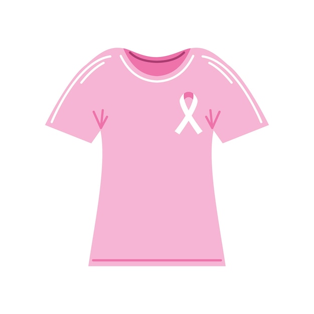 Vector gratuito ilustración de una camiseta para concienciar sobre el cáncer de mama