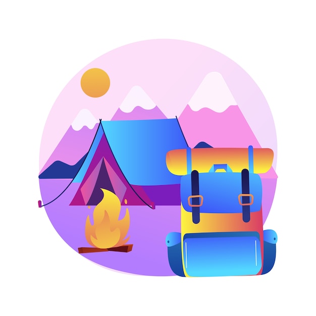 Ilustración de campamento de verano