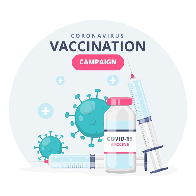 Ilustración de campaña de vacunación plana orgánica